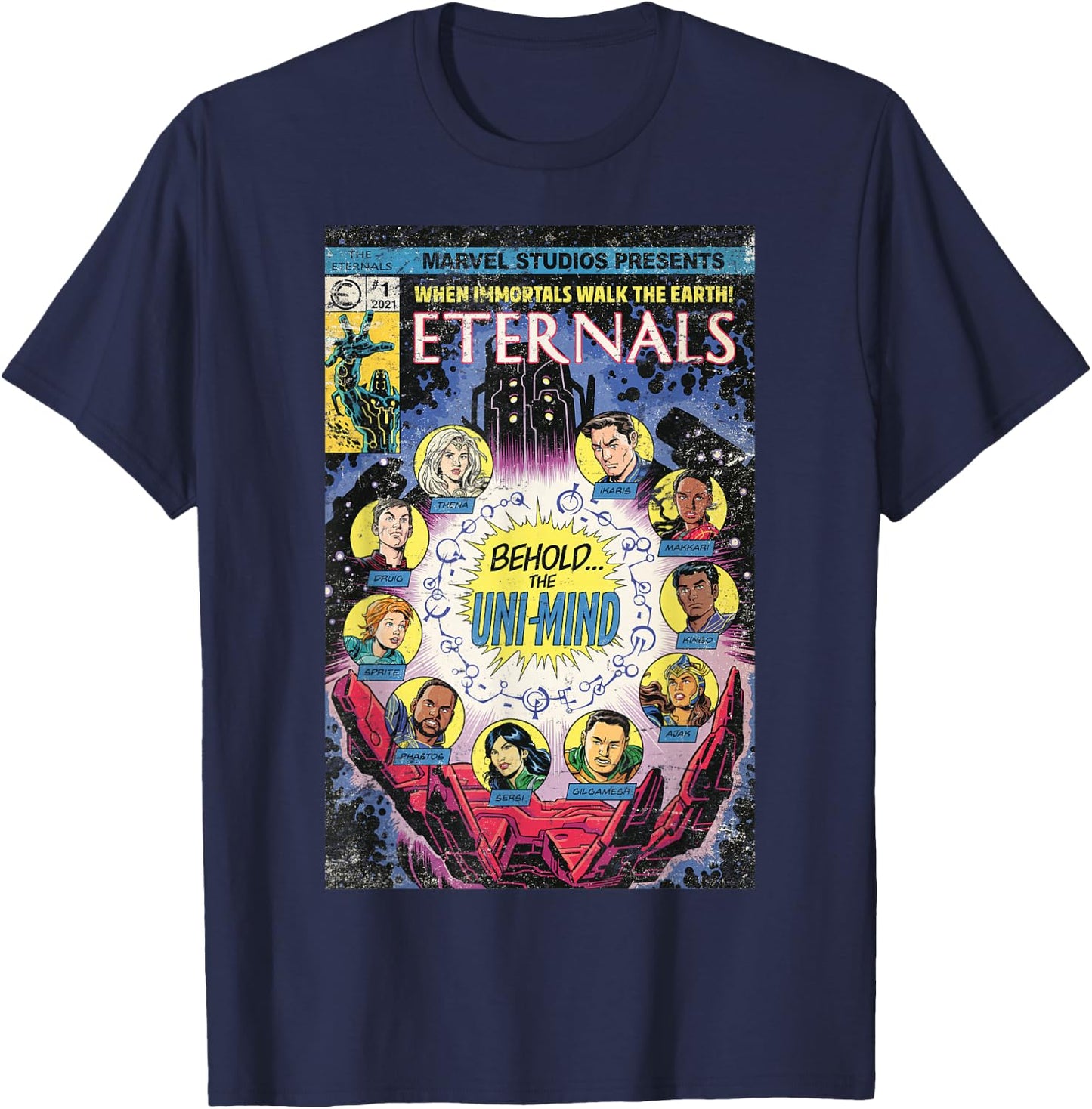 Marvel Eternals Vintage Comic Book Cover T-Shirt - T-Shirt | Navy