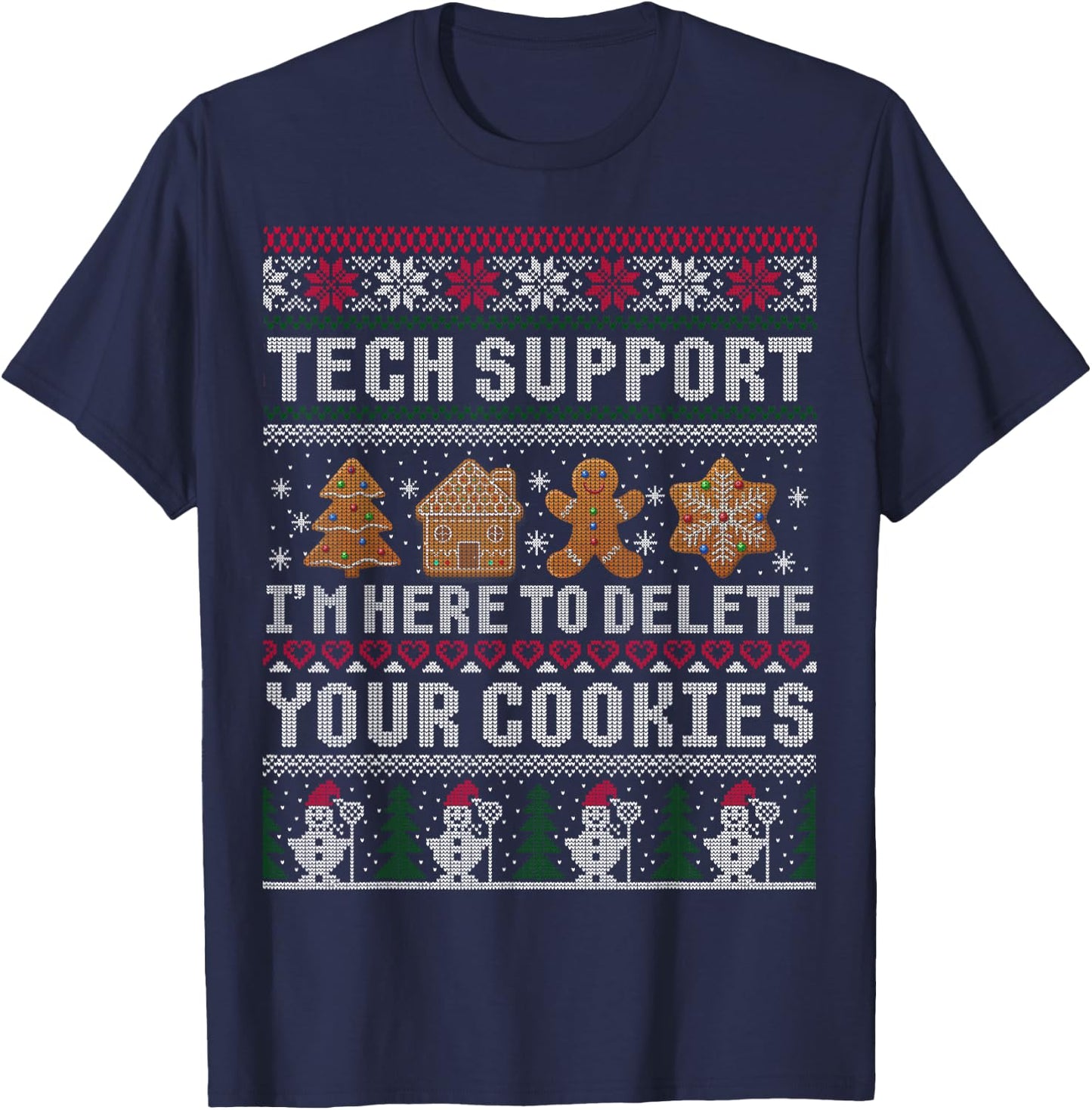 Funny Christmas Tech Support Shirt Computer Programmer Gift T-Shirt - T-Shirt | Navy