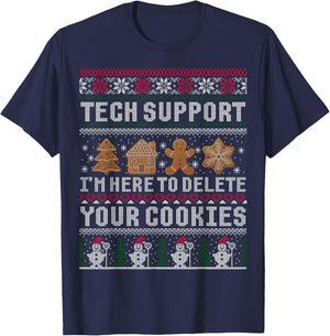 Funny Christmas Tech Support Shirt Computer Programmer Gift T-Shirt - T-Shirt | Navy