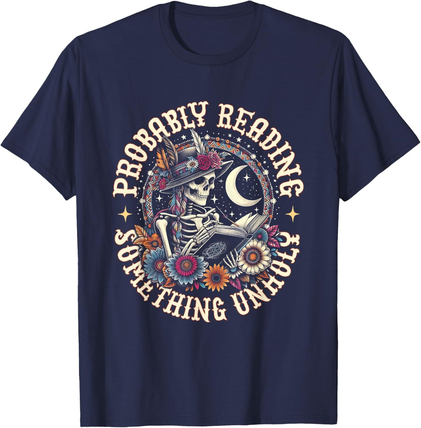 Is That Smutt Books Probably Reading Something Unholy T-Shirt - T-Shirt | Navy
