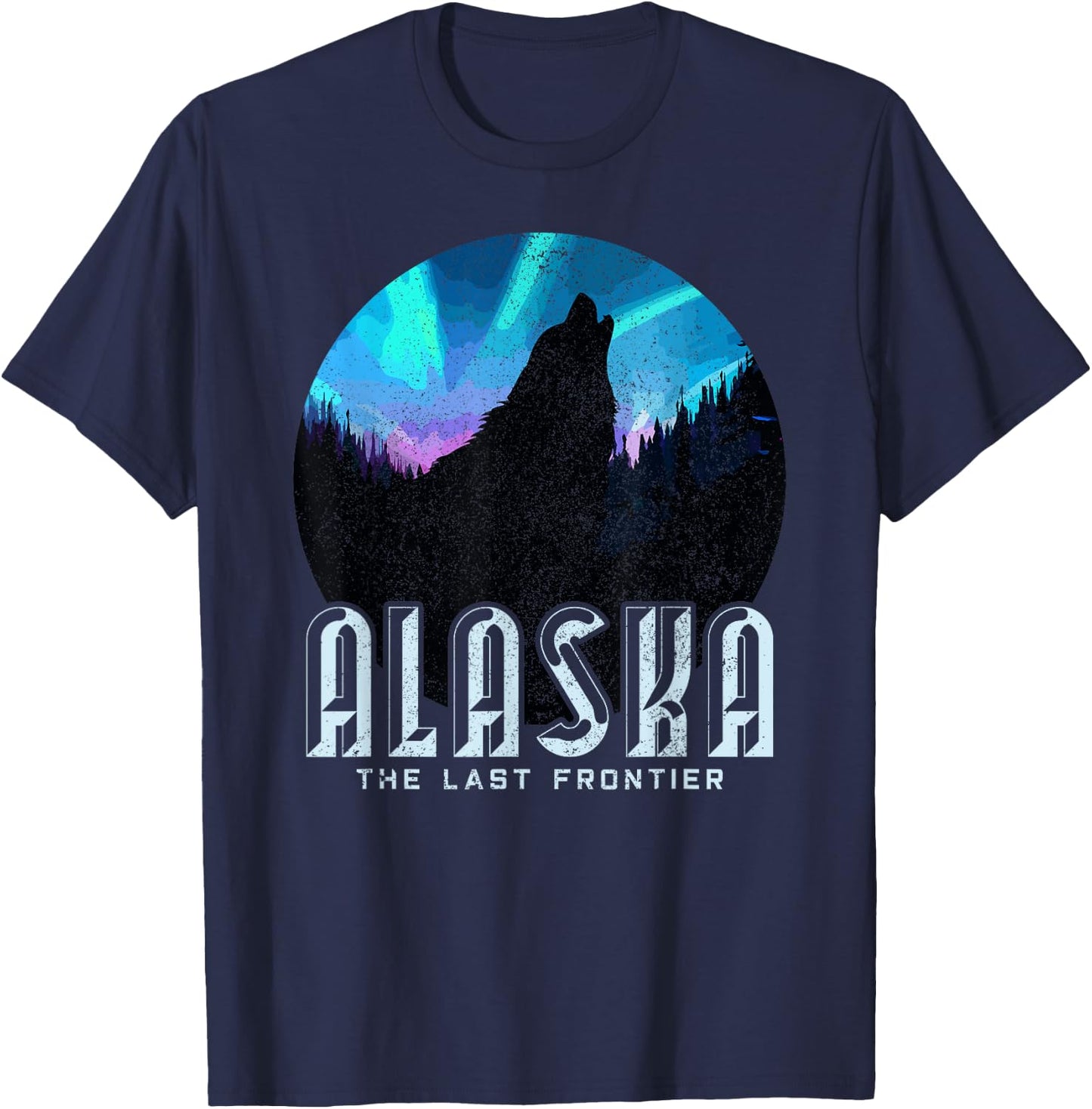 Alaska - Wolf The Last Frontier Nature Souvenir Gift T-Shirt - T-Shirt | Navy