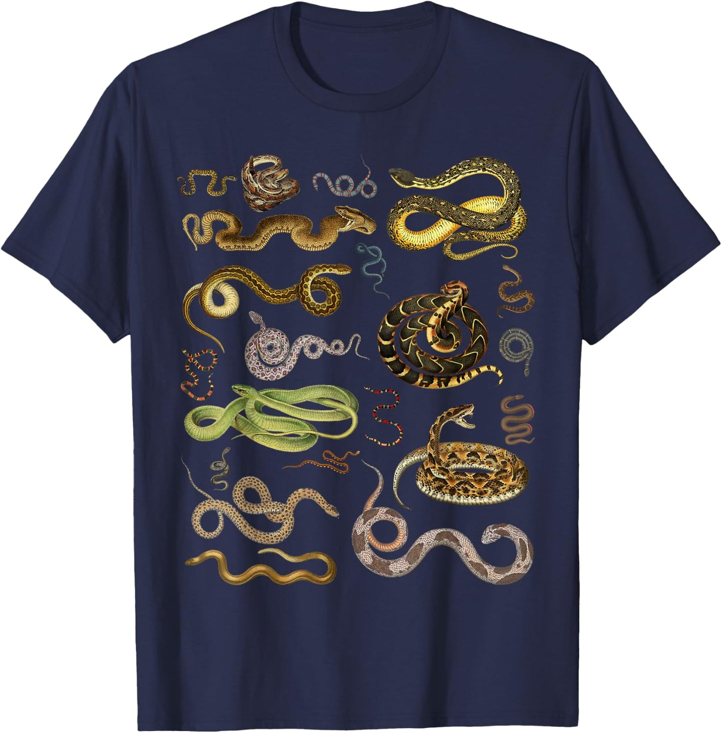 Types Of Snakes Herpetologist Educational Kids Boys Girls T-Shirt - T-Shirt | Navy