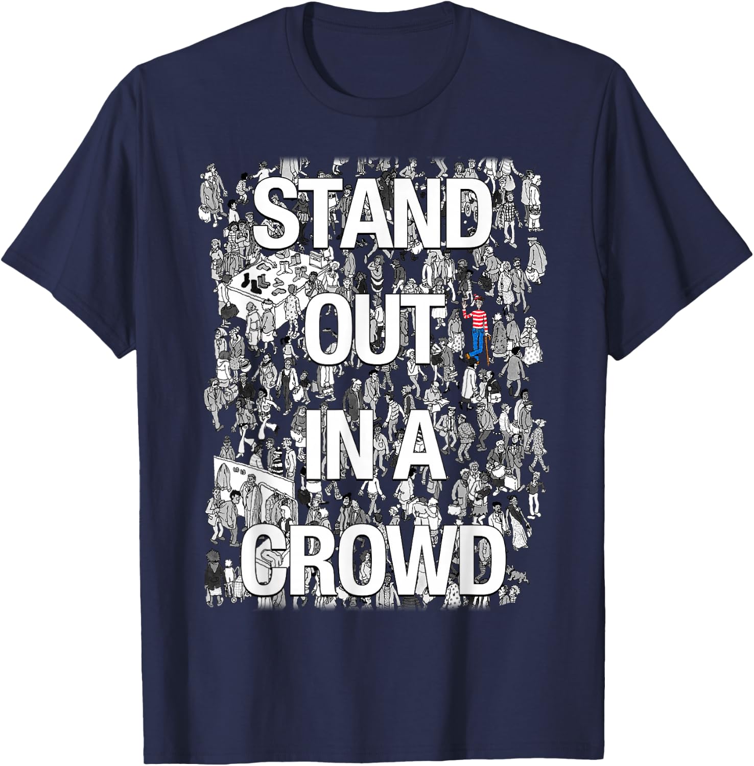 Where's Waldo Stand Out In A Crowd T-Shirt - T-Shirt | Navy