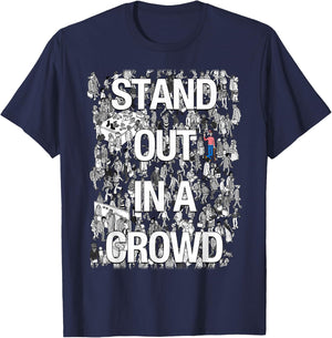 Where's Waldo Stand Out In A Crowd T-Shirt - T-Shirt | Navy