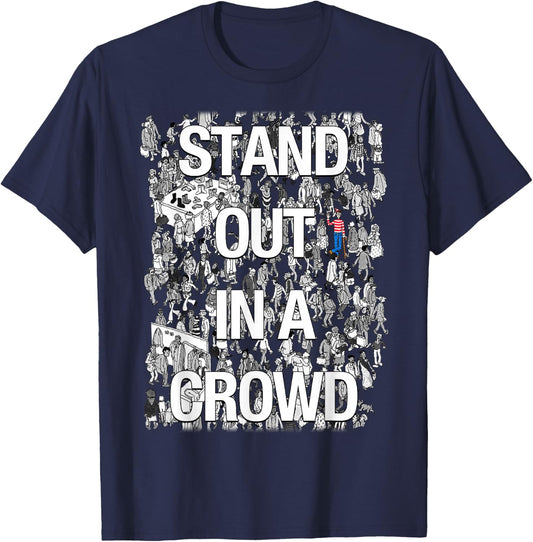 Where's Waldo Stand Out In A Crowd T-Shirt - T-Shirt | Navy