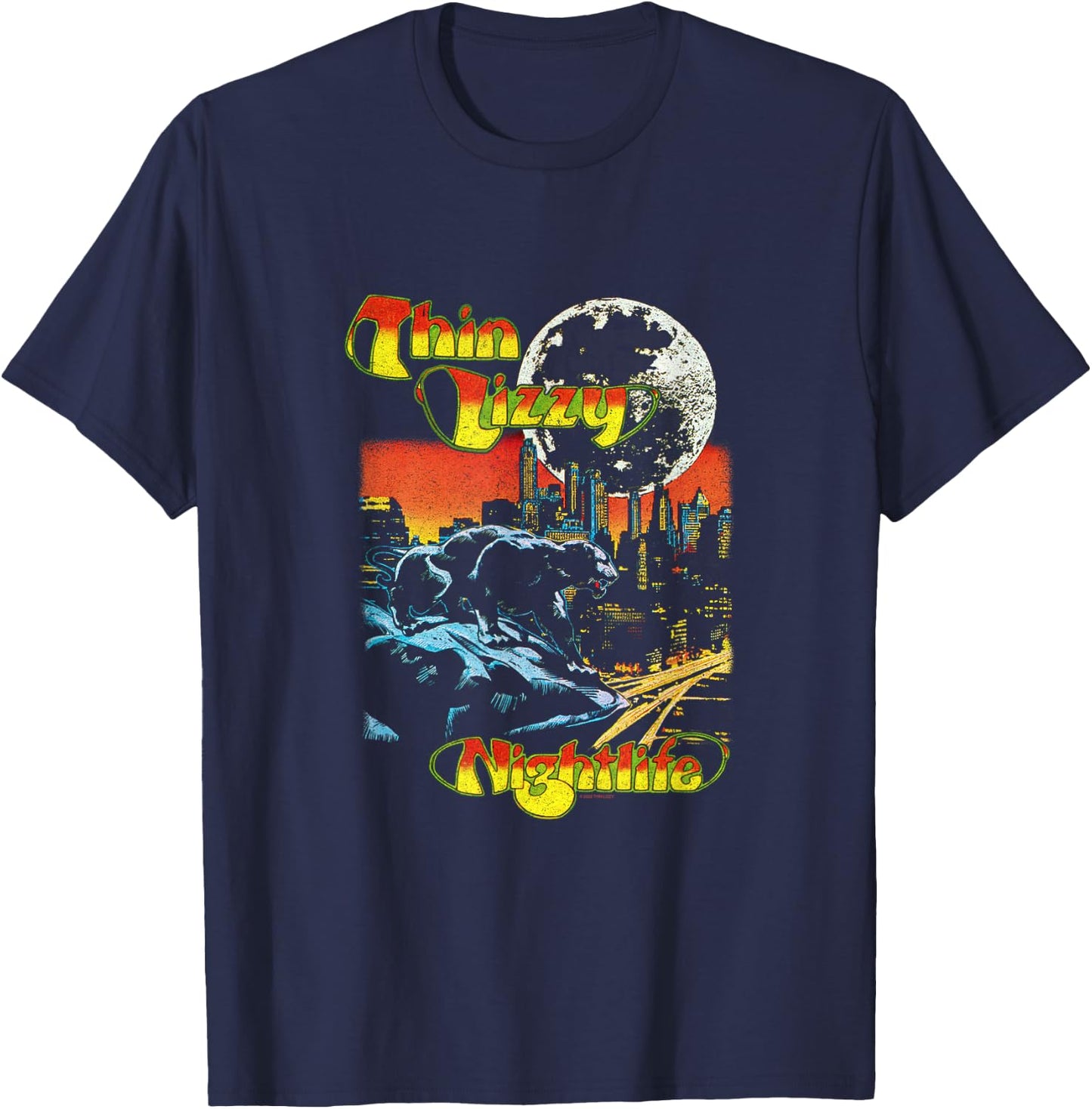Thin Lizzy - Night Life Extended T-Shirt - T-Shirt | Navy