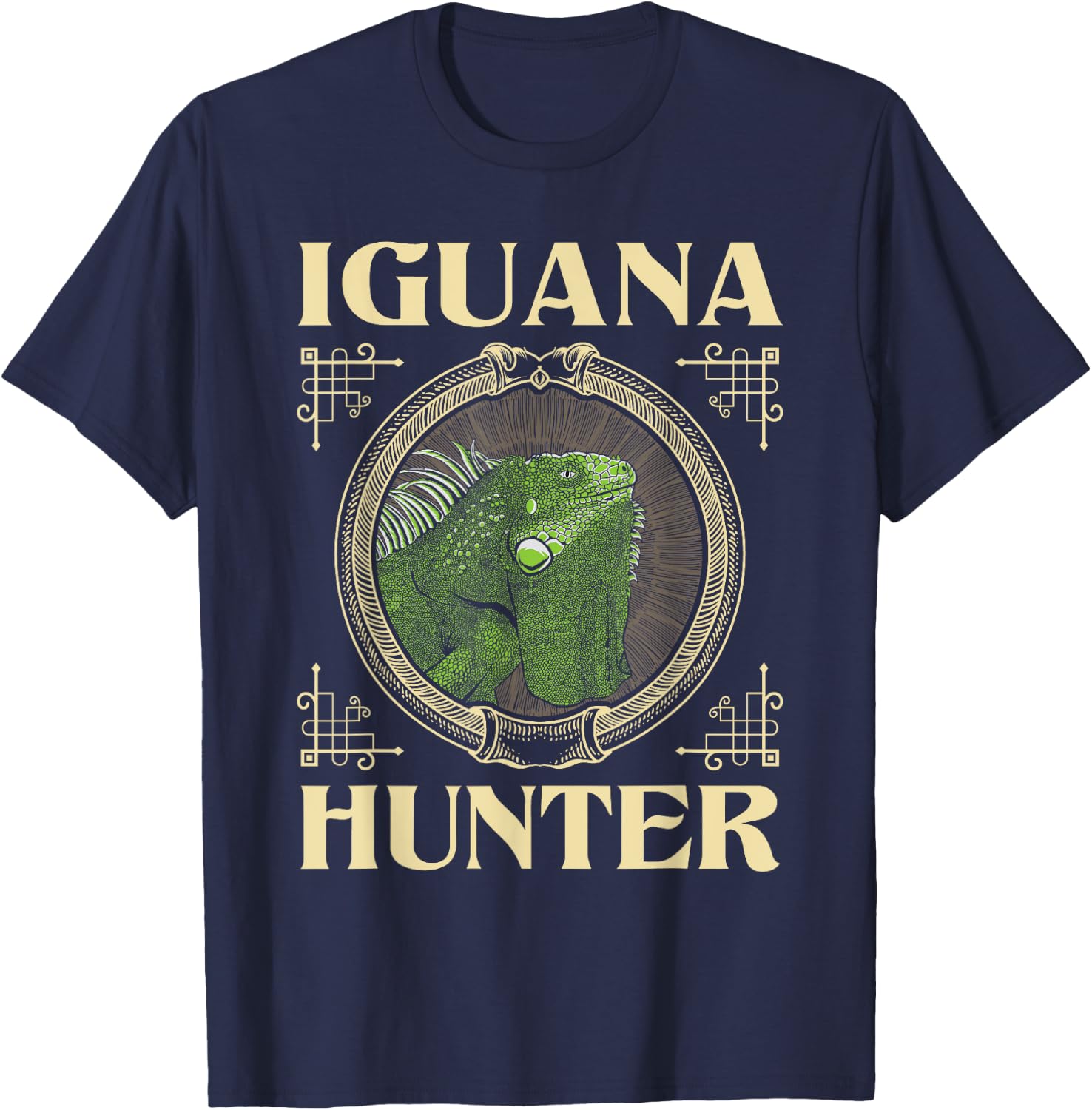 Funny Iguana Shirts Iguana Hunter - Zookeeper Reptile Animal Lover Herpetology T-Shirt - T-Shirt | Navy