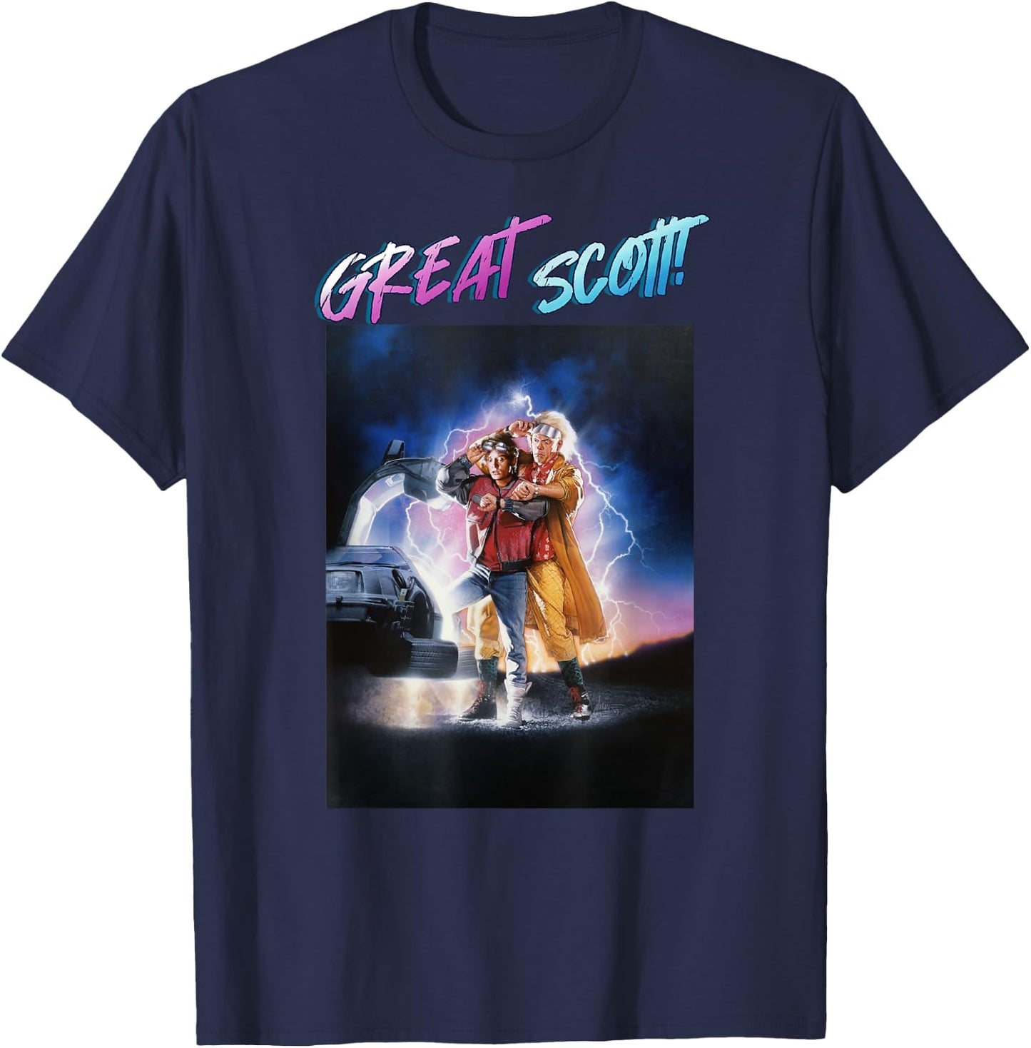 Back to The Future Great Scott Poster T-Shirt - T-Shirt | Navy