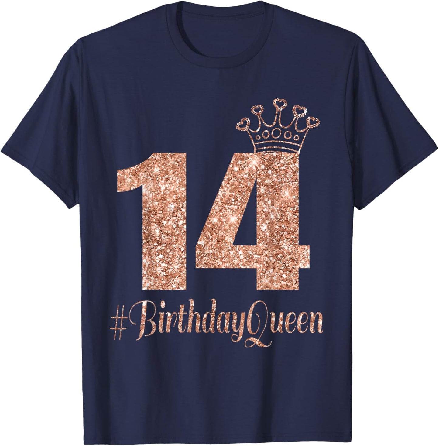 14th Birthday Gifts Girls Double Digits Rose T-Shirt - T-Shirt | Navy