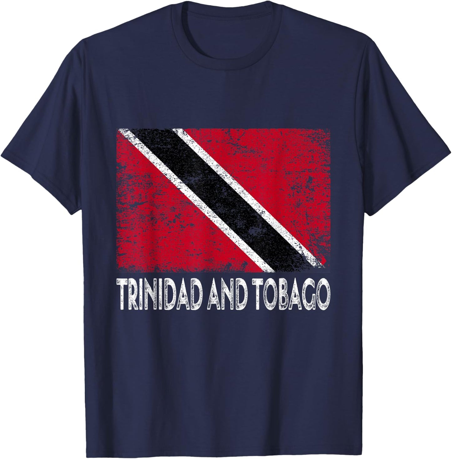 Distressed Patriotic Trinidad and Tobago Flag Men Women Kid T-Shirt - T-Shirt | Navy