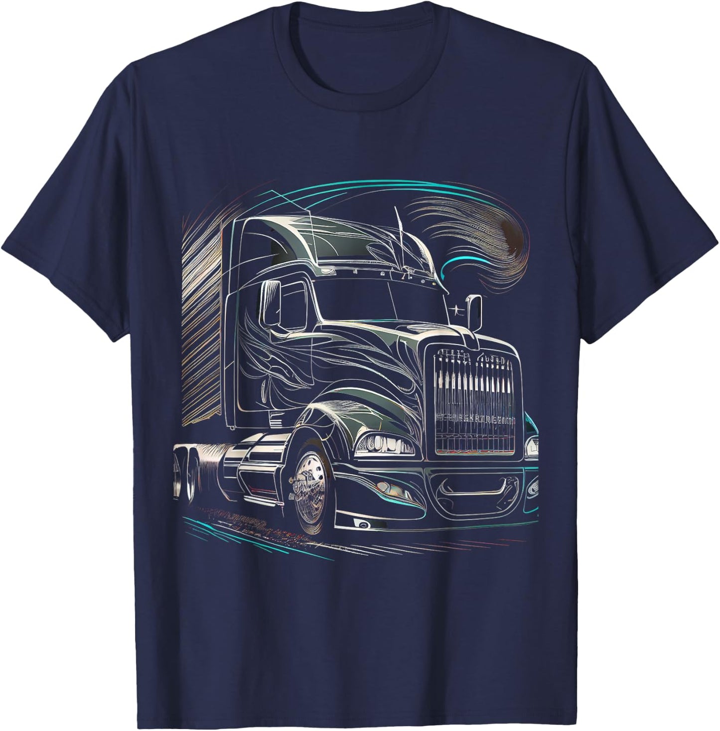 Truck Driver 18 Wheeler Trucker T-Shirt - T-Shirt | Navy