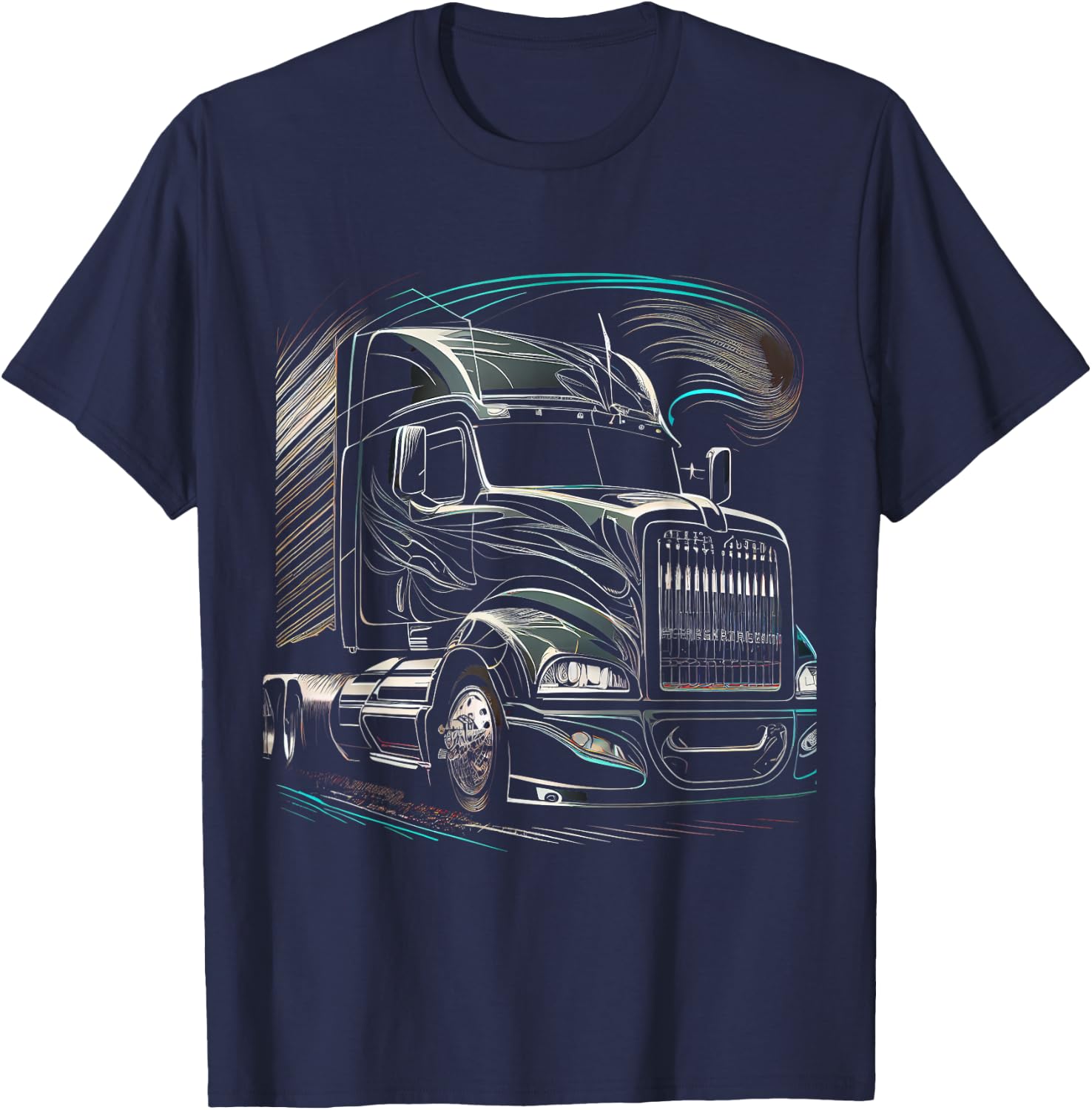 Truck Driver 18 Wheeler Trucker T-Shirt - T-Shirt | Navy