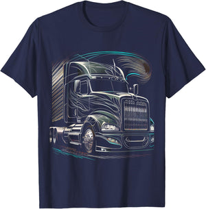 Truck Driver 18 Wheeler Trucker T-Shirt - T-Shirt | Navy