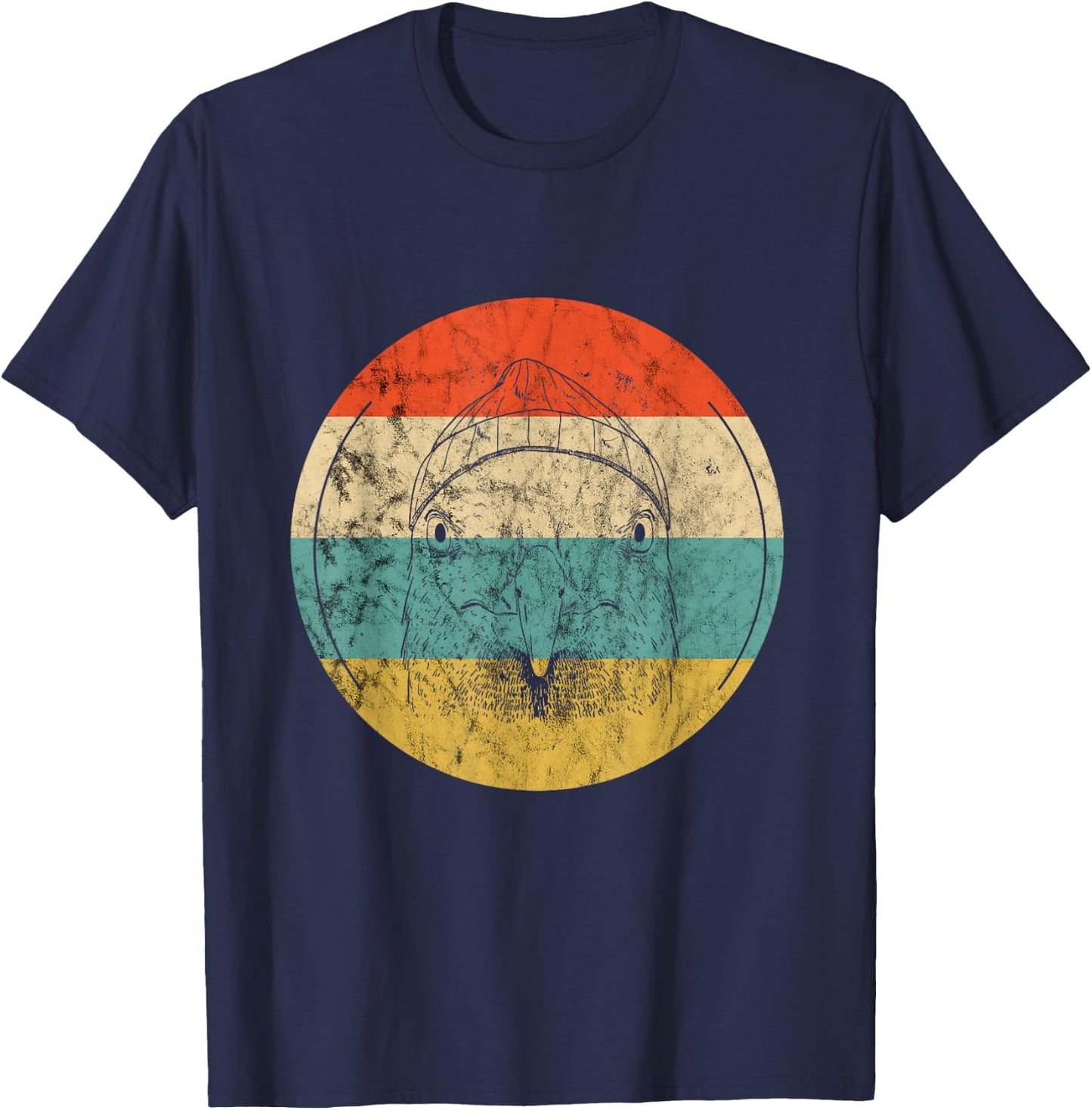 Seagull Retro Vintage Sailor Gull Seagull Lover Beach Bird Men Women Kids T-Shirt - T-Shirt | Navy