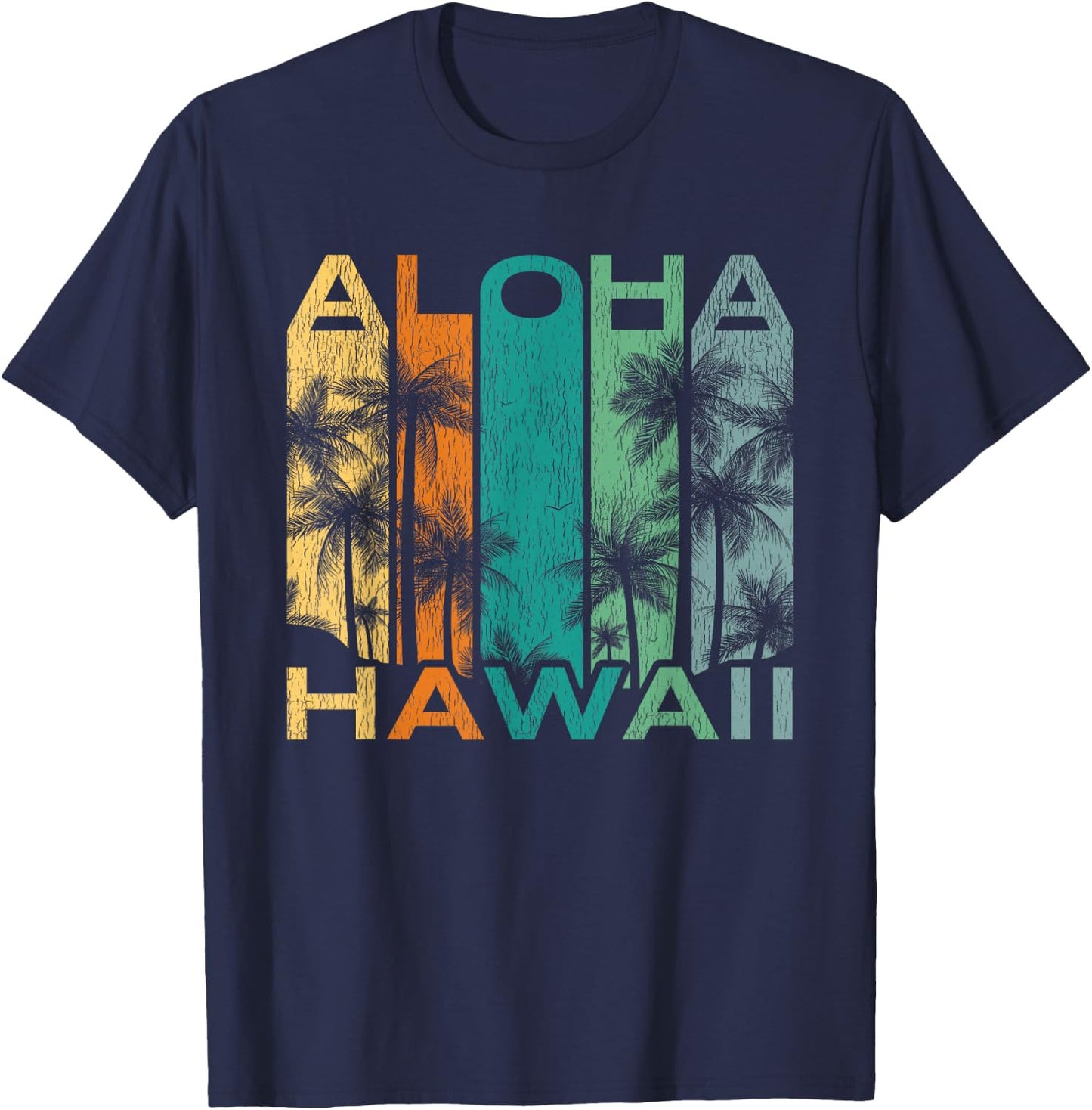 Aloha Hawaii Vintage Surfboard T-Shirt - T-Shirt | Navy