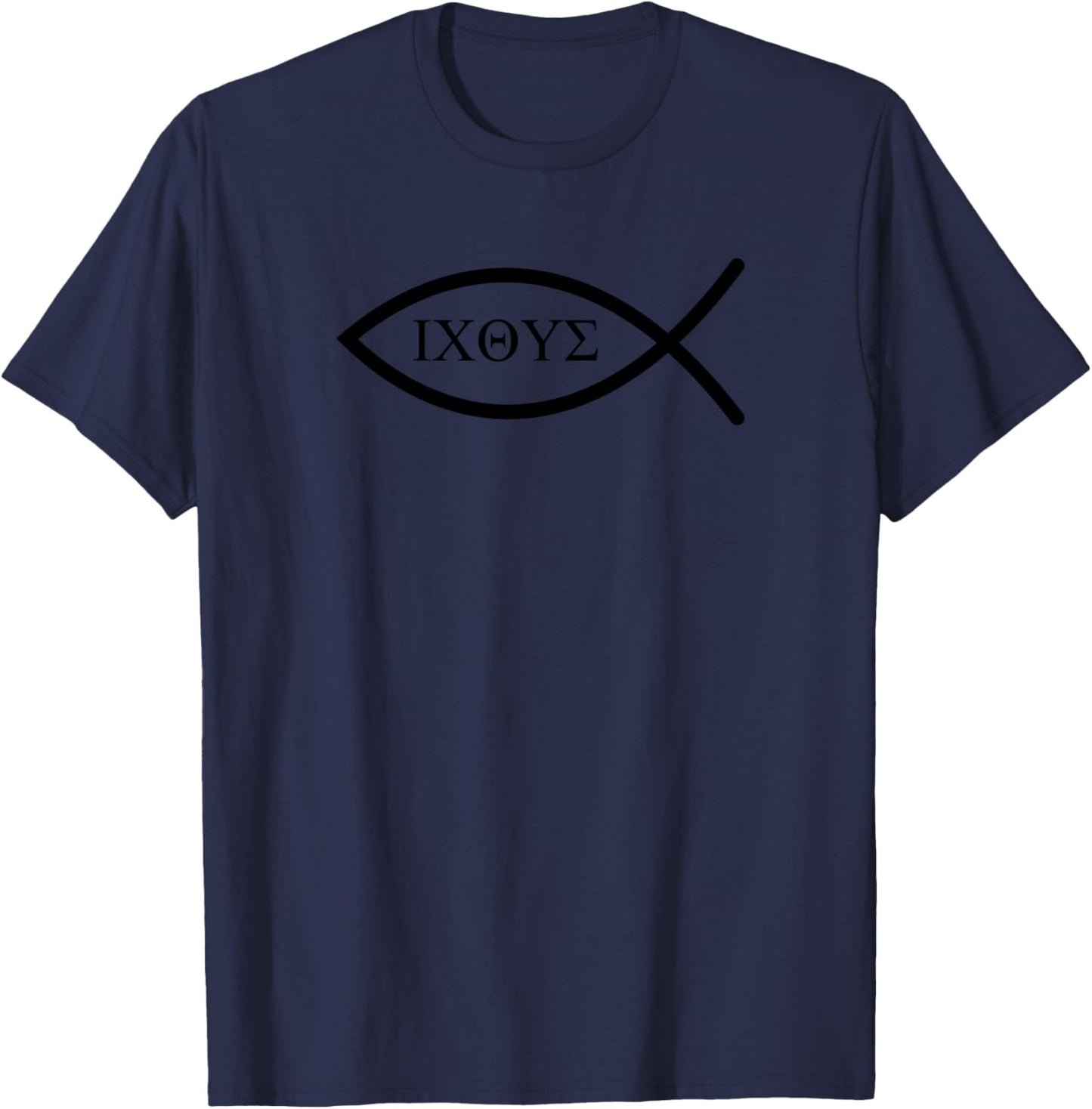 Ichtys IXOYE Jesus anointed Son of God Savior - Ichthys4m3 T-Shirt - T-Shirt | Navy