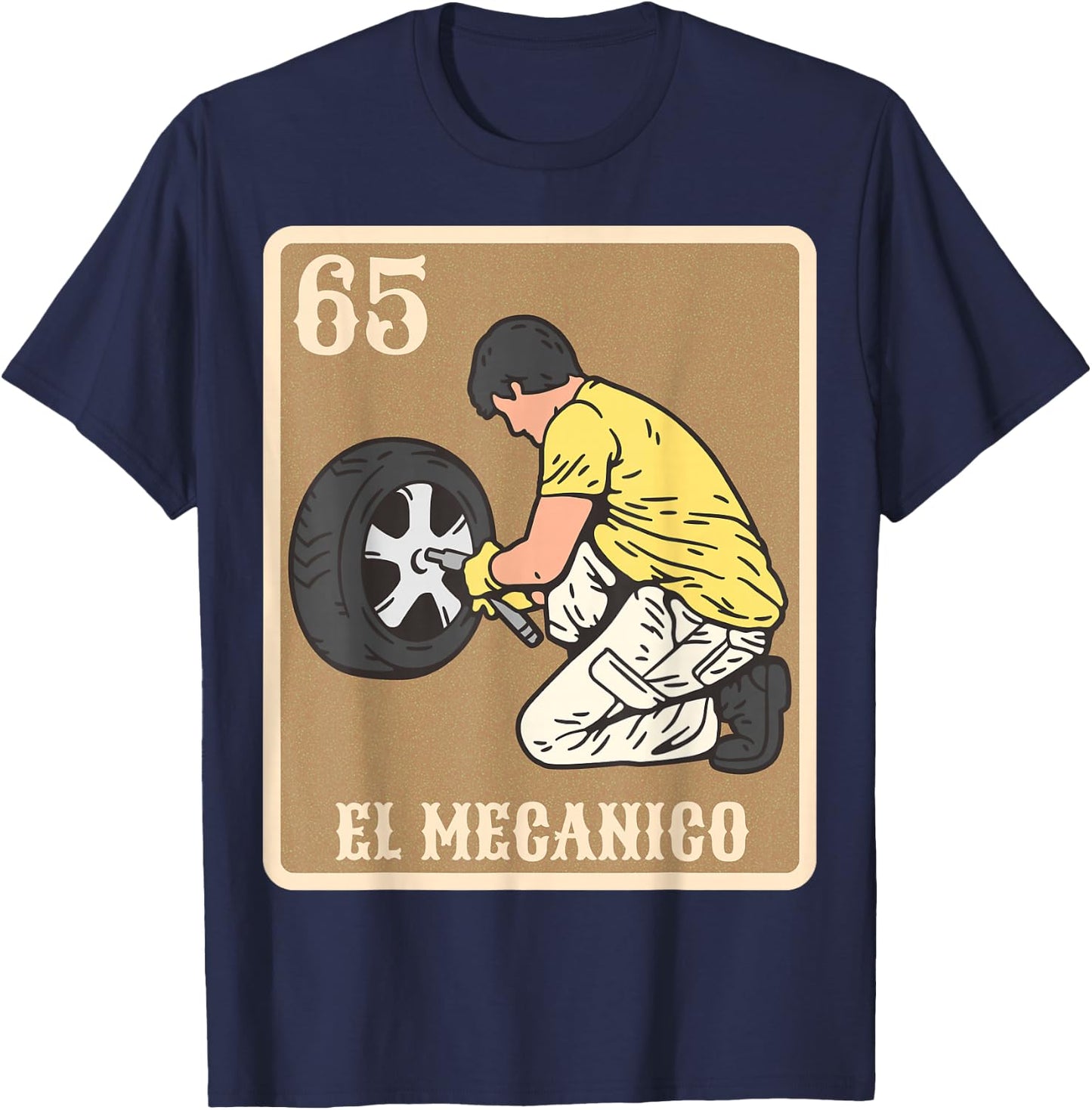 EL Mecanico Lottery Spanish Bingo Card Game T-Shirt - T-Shirt | Navy
