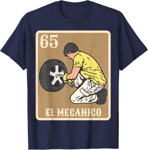 EL Mecanico Lottery Spanish Bingo Card Game T-Shirt - T-Shirt | Navy