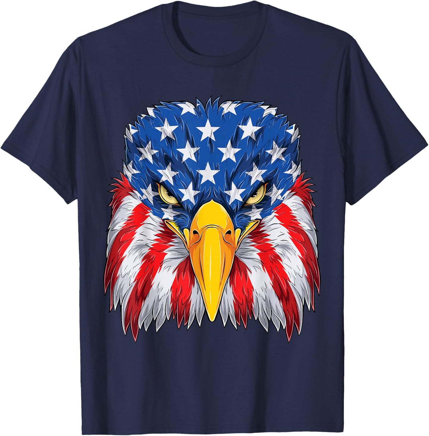 Patriotic Eagle 4th of July USA American Flag Merica men kid T-Shirt - T-Shirt | Navy