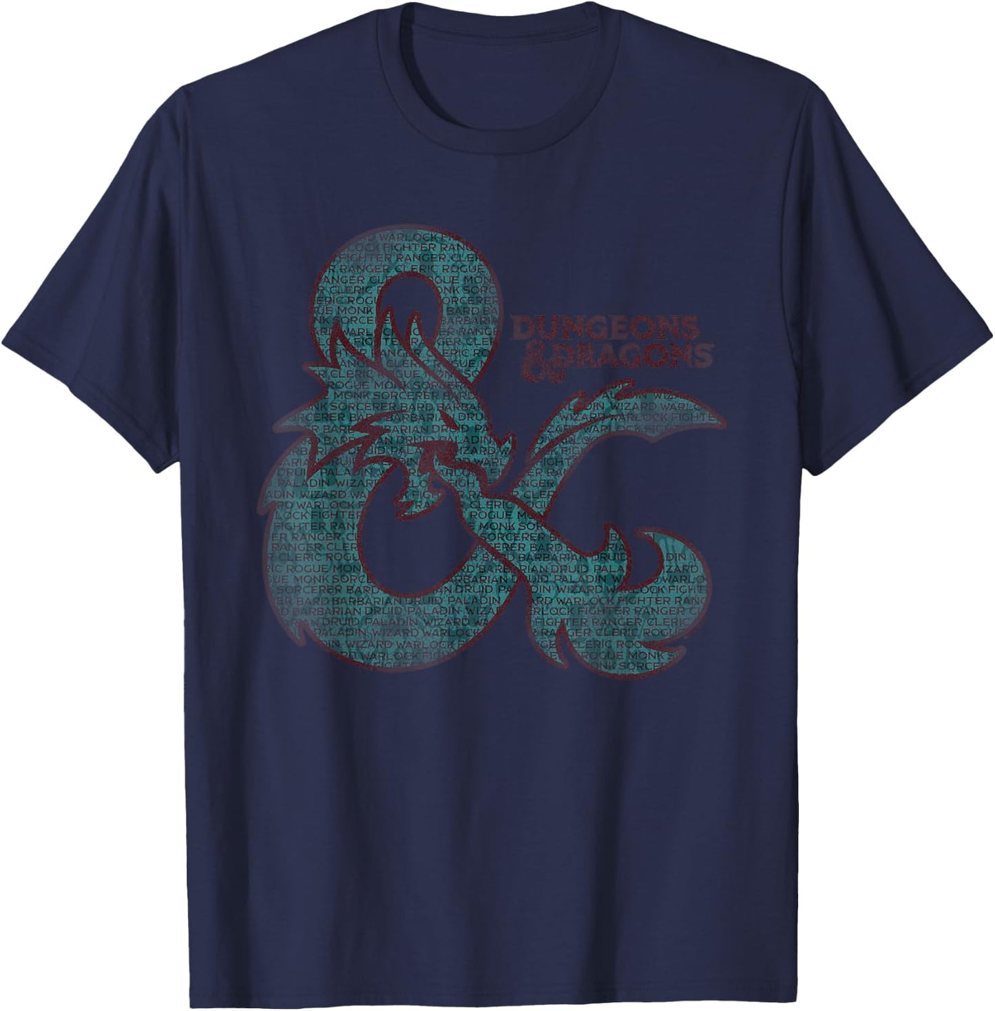 Dungeons & Dragons Classes in an Ampersand Logo T-Shirt - T-Shirt | Navy