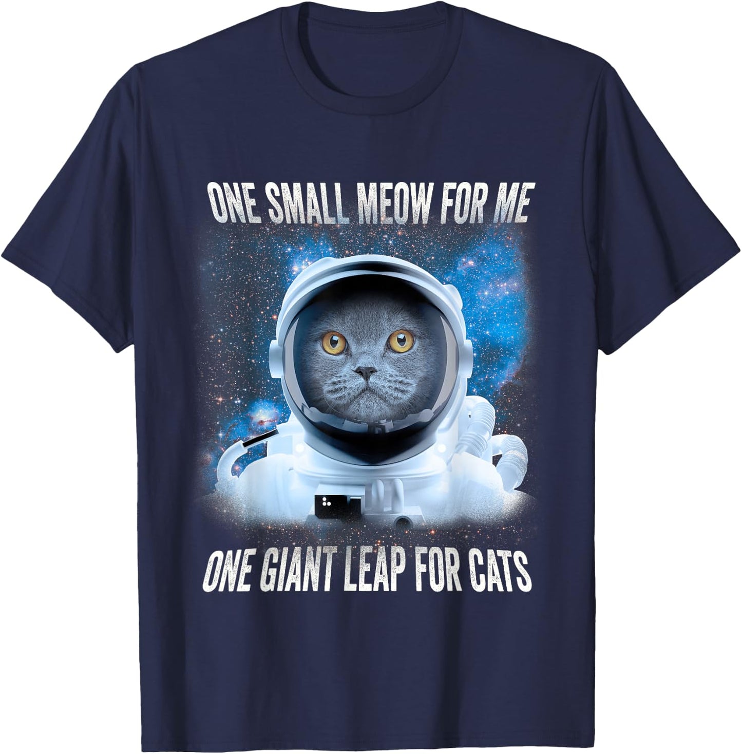 Space Cat Astronaut Space T-Shirt - T-Shirt | Navy