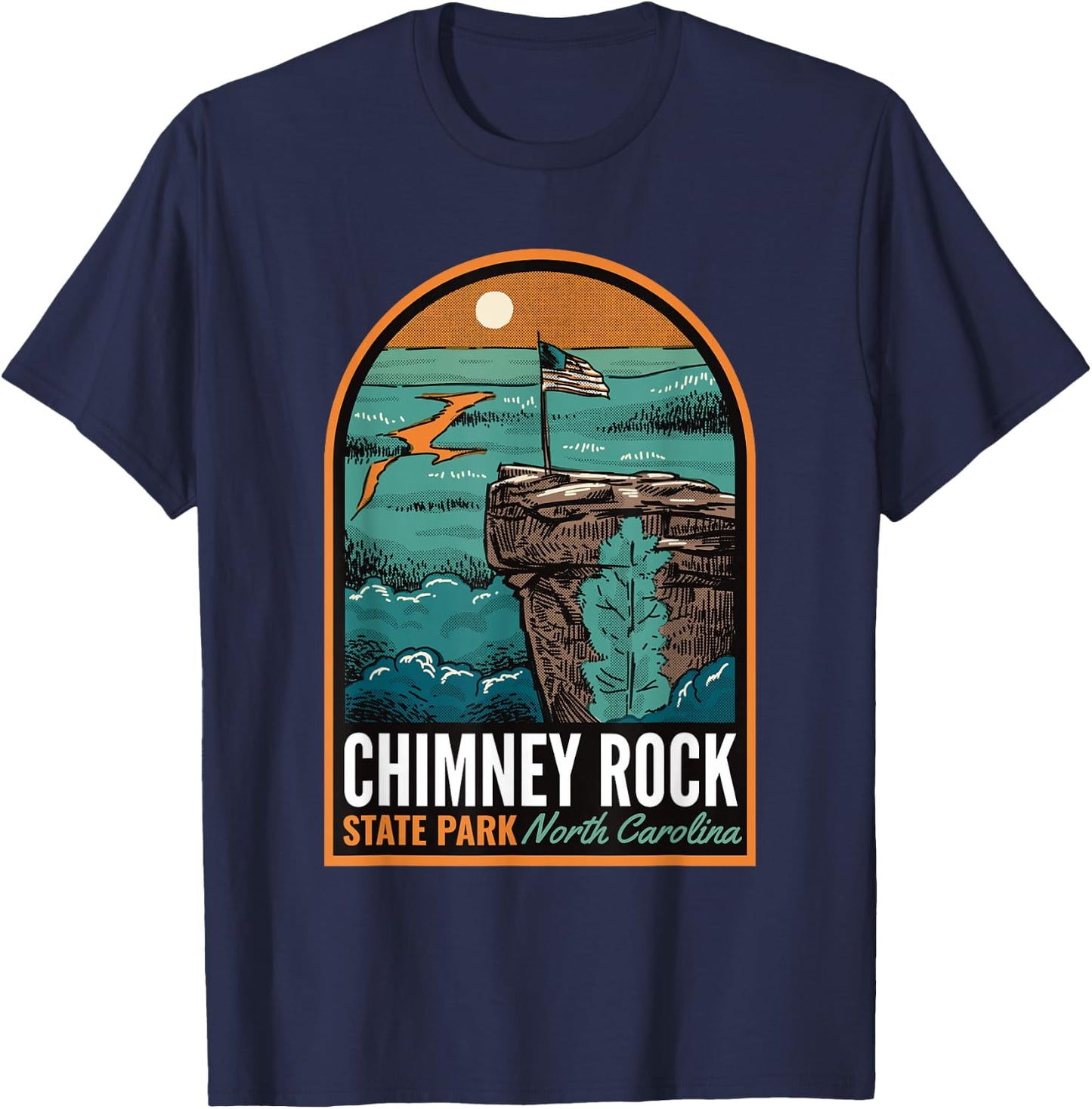 Chimney Rock State Park NC Vintage T-Shirt - T-Shirt | Navy