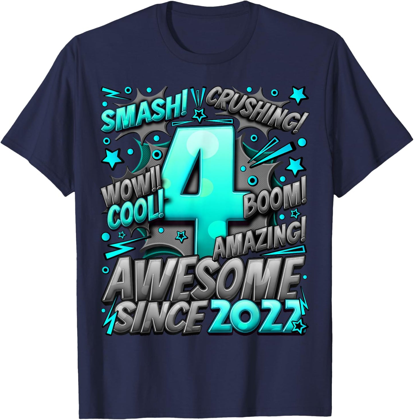 4 Year Old Gifts for Boys 4th Birthday Boy 4 Year Old Boy T-Shirt - T-Shirt | Navy