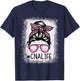 CNA Nurse Life Bleached Shirts Pink Leopard Messy Bun T-Shirt - T-Shirt | Navy