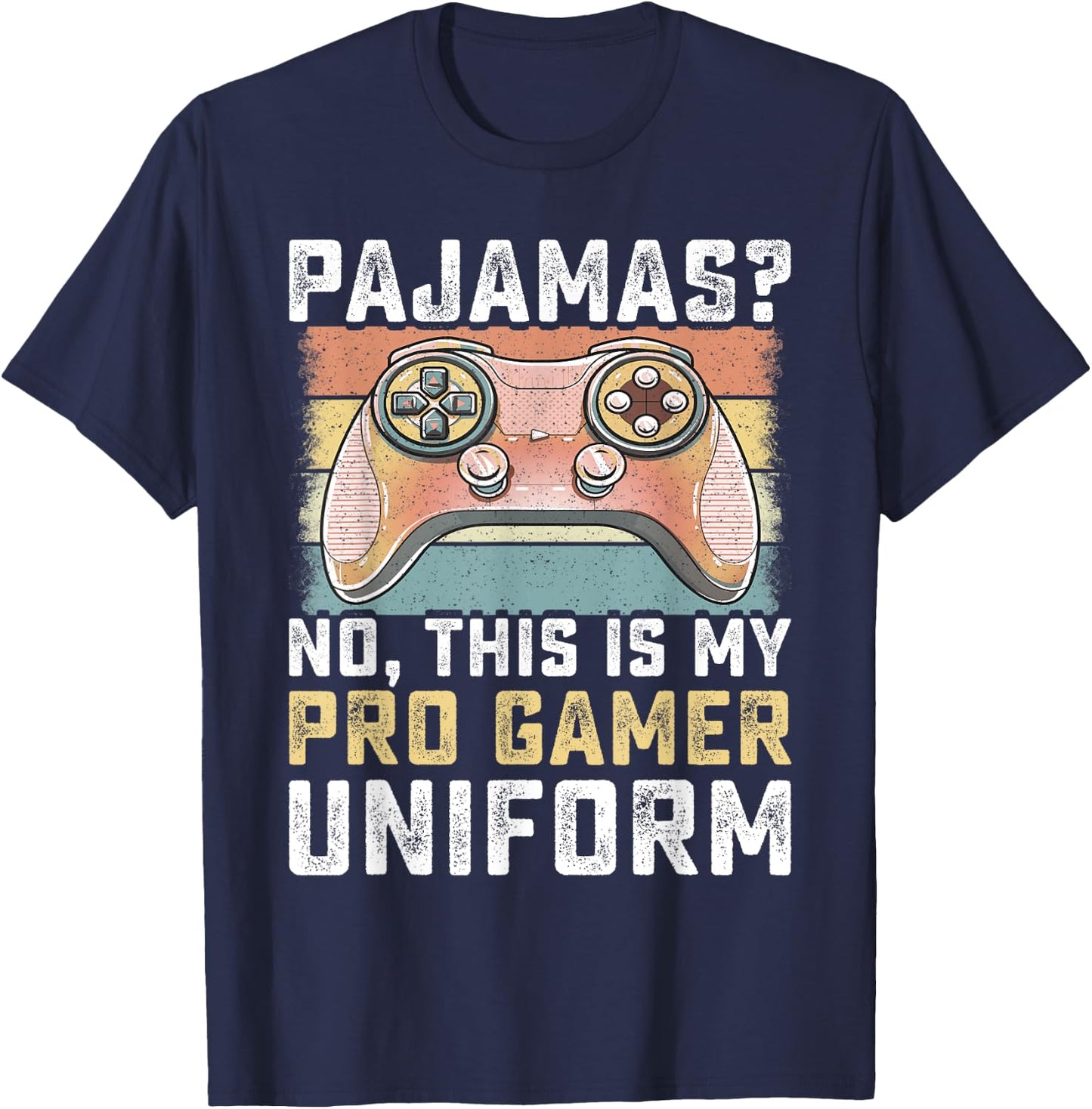 Pajamas No Pro Gamer Funny Video Games Boys Teens Gaming T-Shirt - T-Shirt | Navy