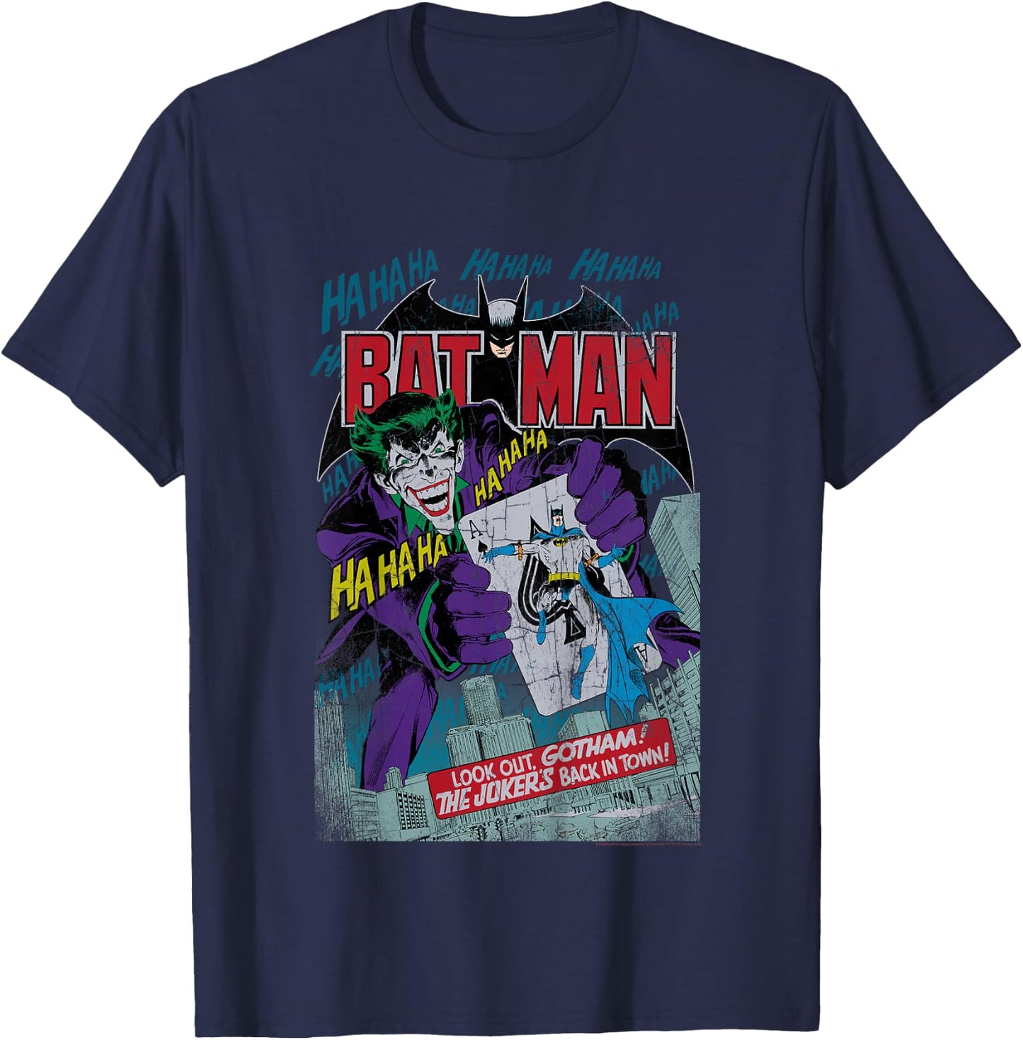 Kids DC Comics Batman and Joker Comic Cover T-Shirt - T-Shirt | Navy