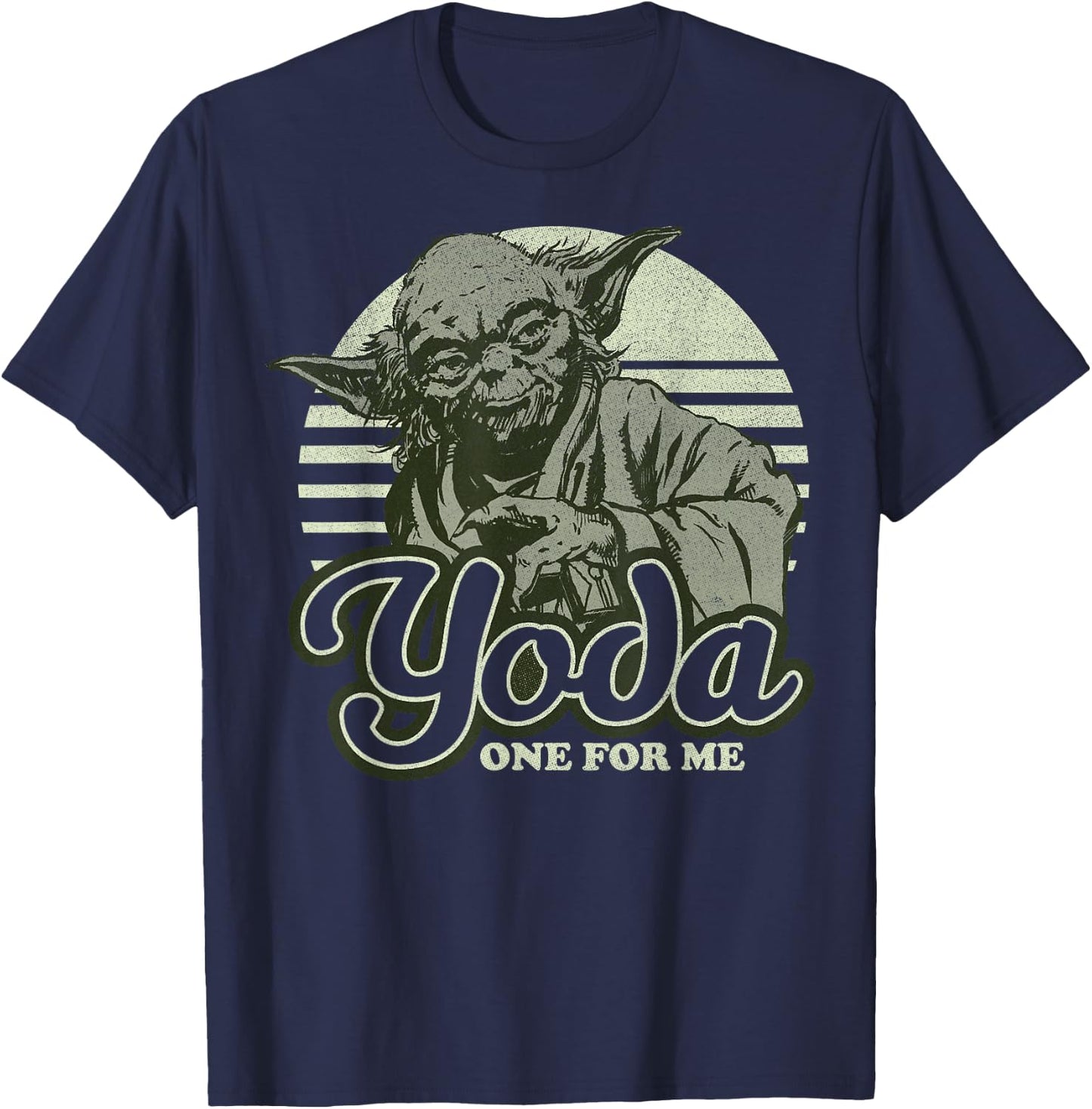 Star Wars Yoda One For Me Retro Graphic T-Shirt - T-Shirt | Navy