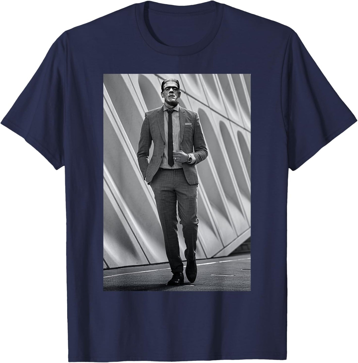Frankenstein Cool Dapper Frankenstein Monster Suit Halloween T-Shirt - T-Shirt | Navy