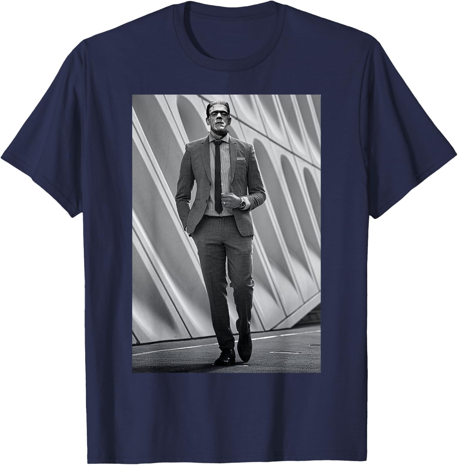 Frankenstein Cool Dapper Frankenstein Monster Suit Halloween T-Shirt - T-Shirt | Navy