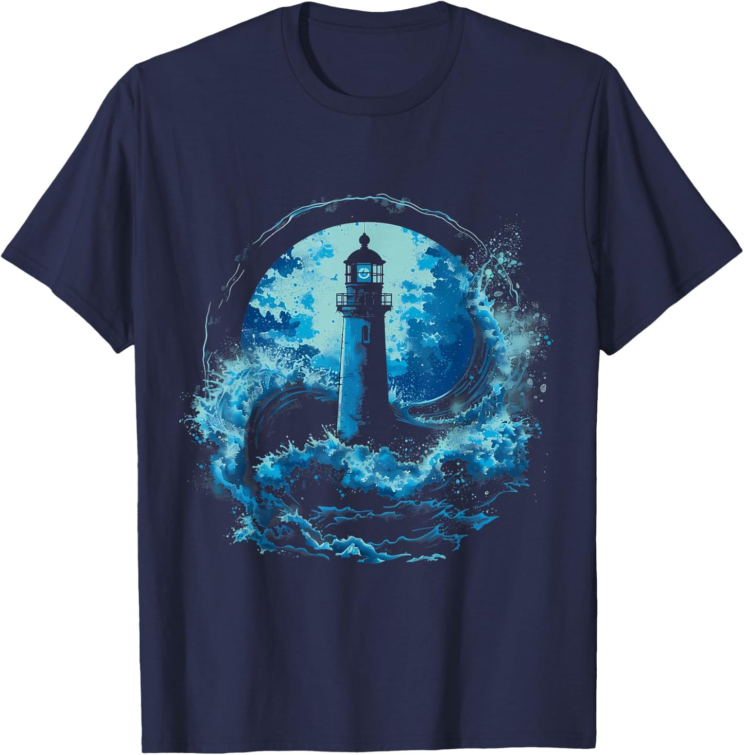 Light House Seaside House Sailing Boating Sea Lighthouse T-Shirt - T-Shirt | Navy