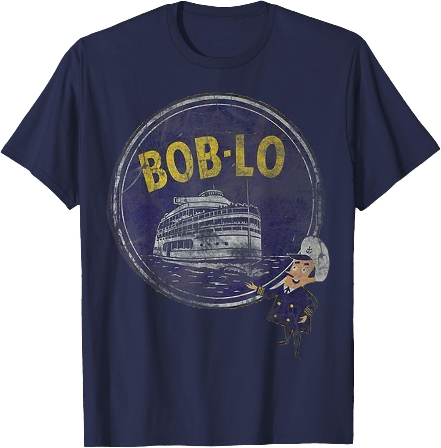 Vintage Retro Classic Cute Detroit Boblo Island T-Shirt - T-Shirt | Navy