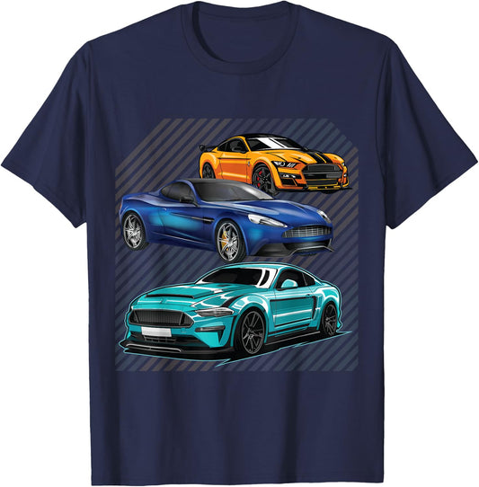 Sport Cars Lovers Gift Street Racing Fans Speed Driver T-Shirt - T-Shirt | Navy