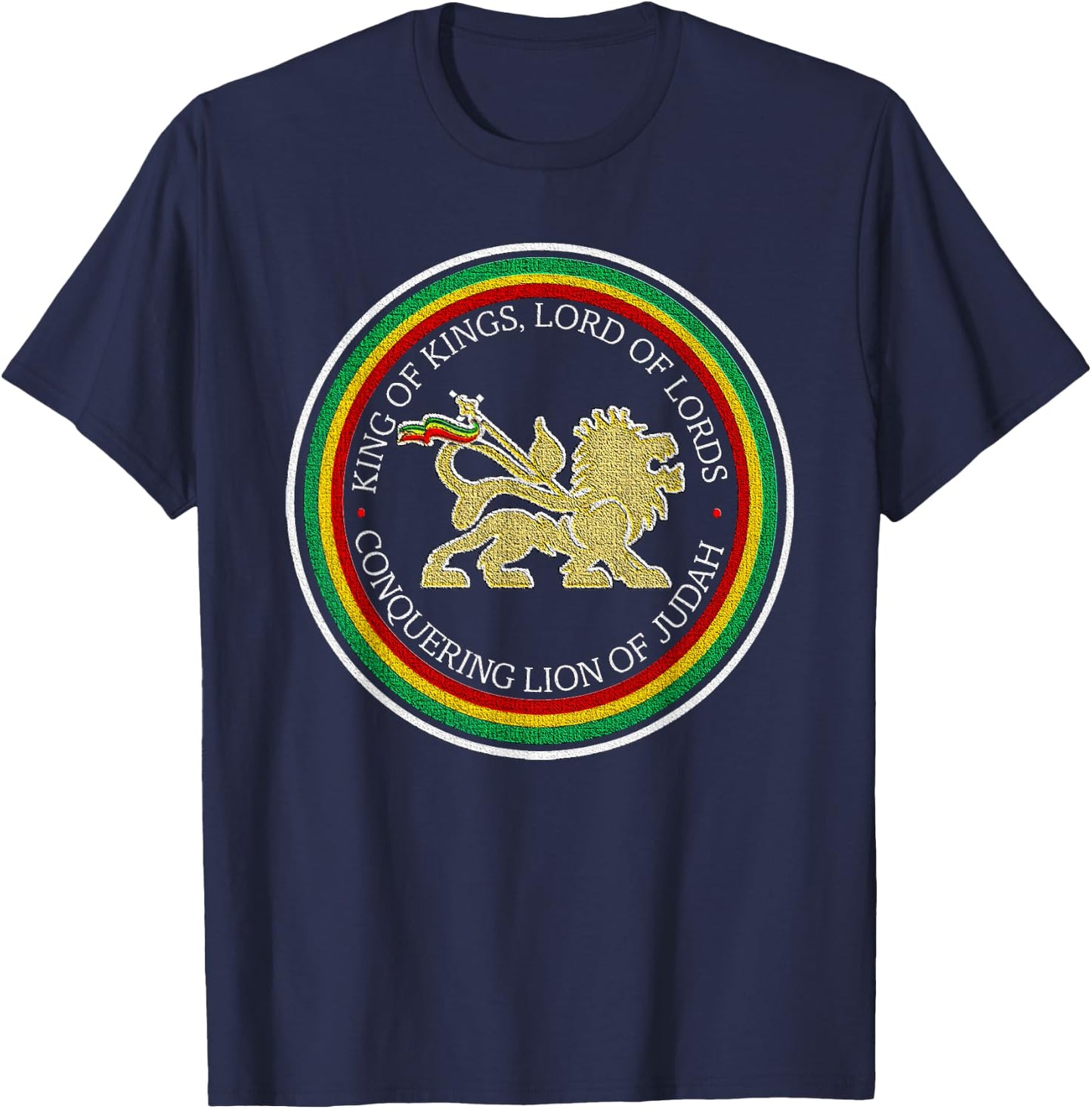 Rastafarian Lion of Judah Rastafari Reggae T-Shirt - T-Shirt | Navy