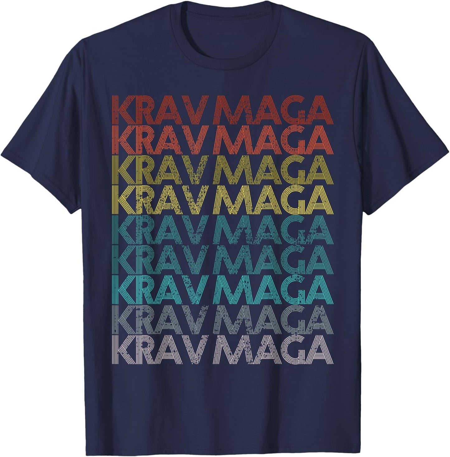 Krav Maga Vintage Retro Style T-Shirt - T-Shirt | Navy