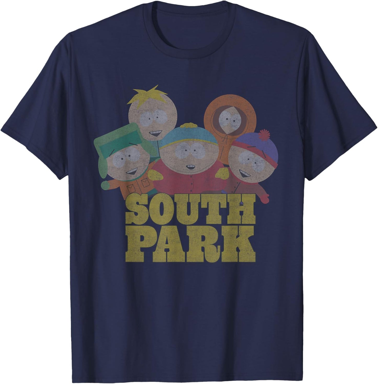 South Park Distressed Kenny, Cartman, Kyle, Stan, & Butters T-Shirt - T-Shirt | Navy