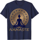 Namaste, Yoga dress/ meditation clothes / Lotus position T-Shirt - T-Shirt | Navy