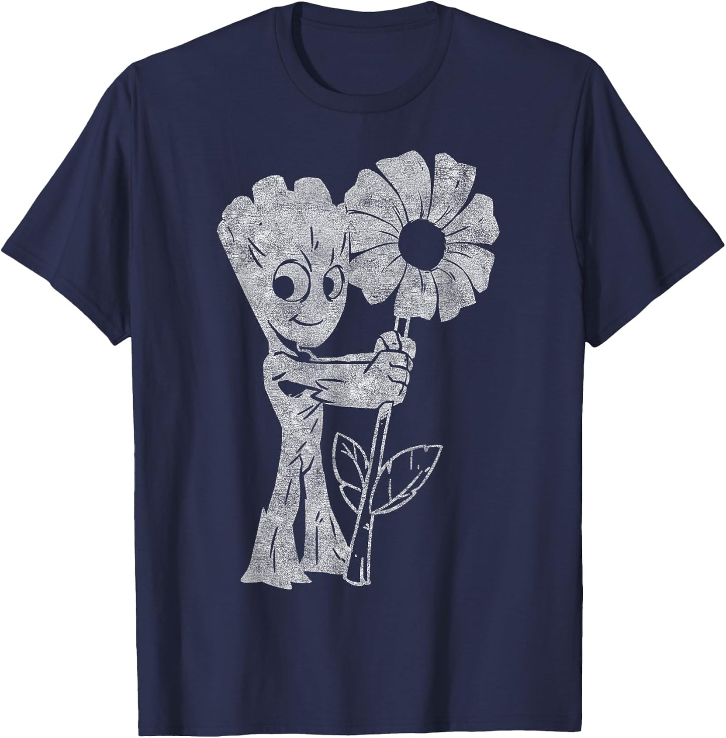 Marvel Guardians of The Galaxy Groot Flower Portrait T-Shirt - T-Shirt | Navy