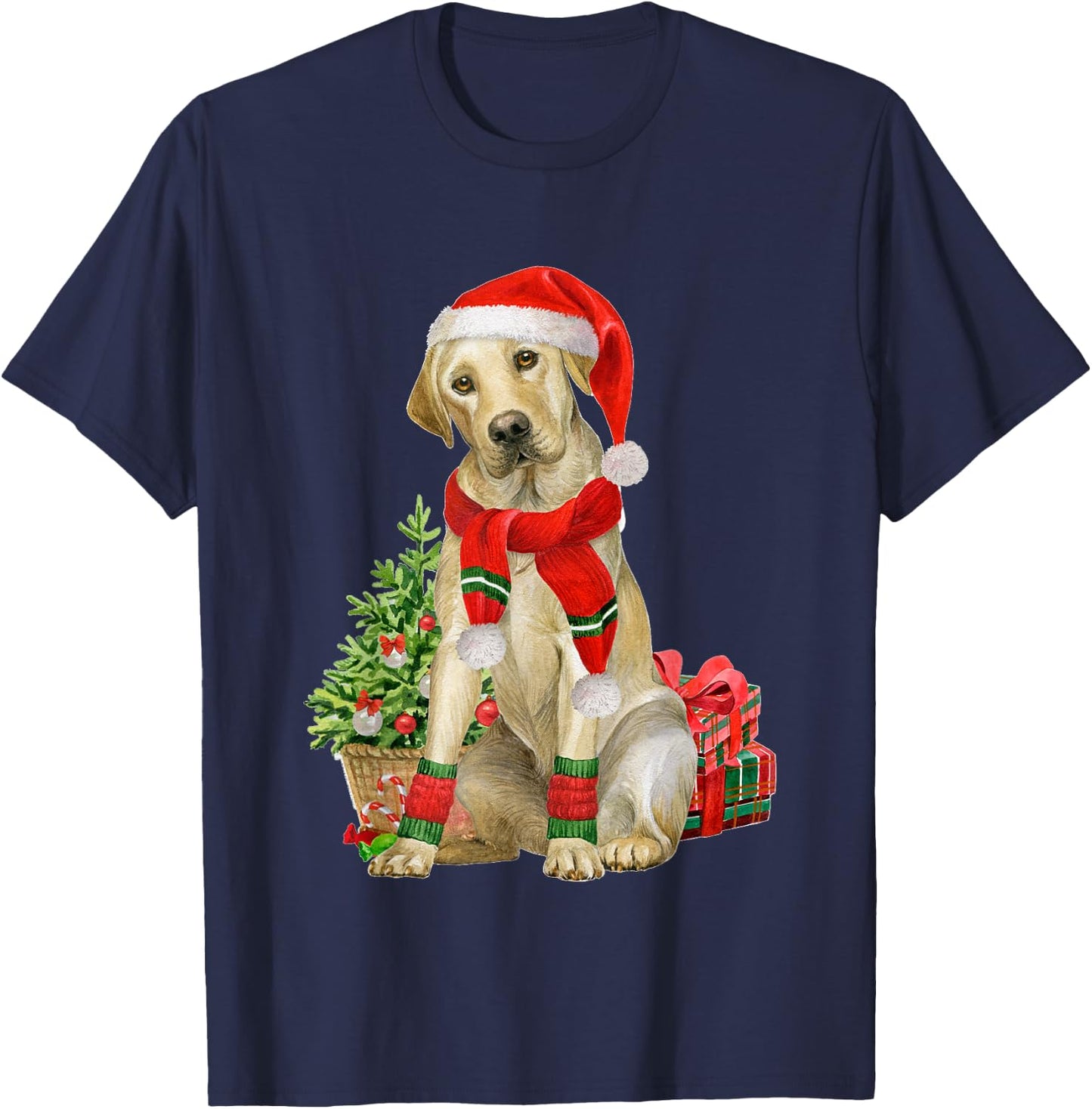 Yellow Lab Labrador Christmas Tree Dog Lover Xmas Pajama T-Shirt - T-Shirt | Navy