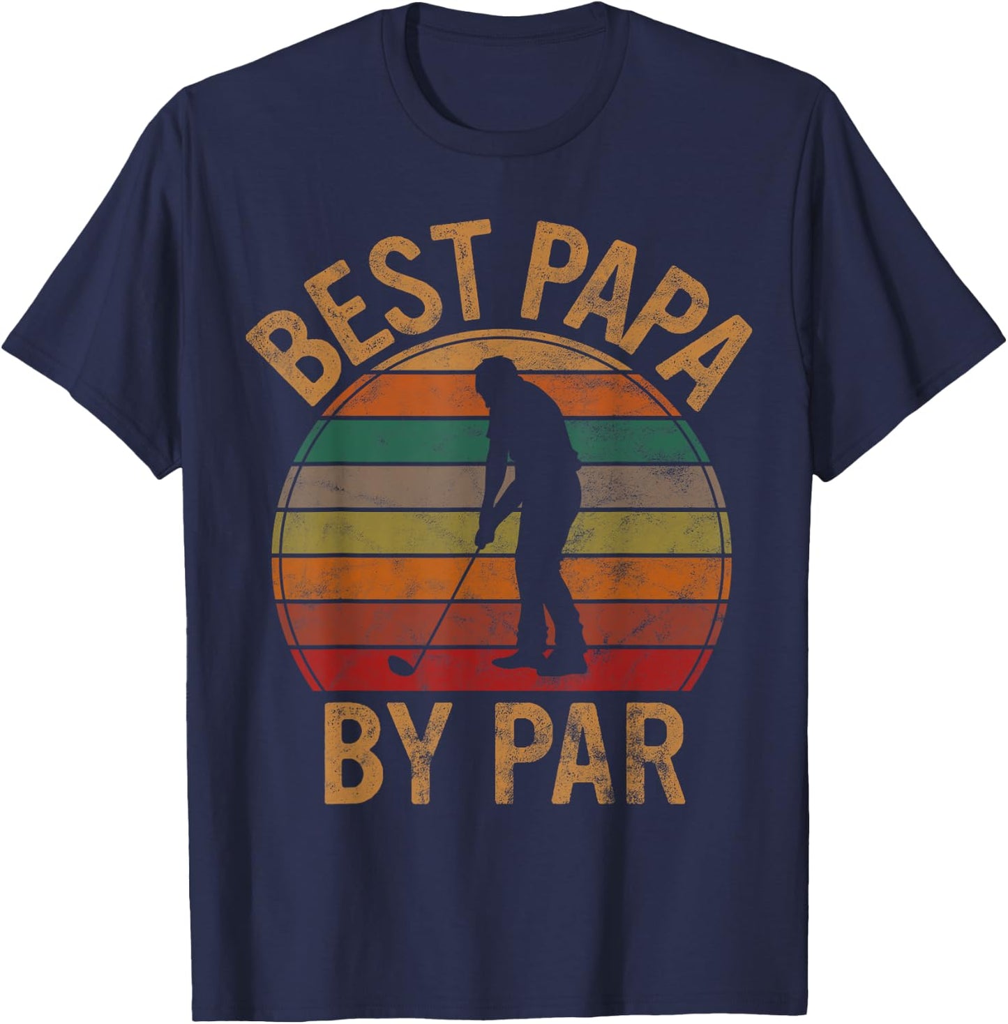 Best Papa by Par Golf Lover Gift Father's Day Dad Golfer T-Shirt - T-Shirt | Navy