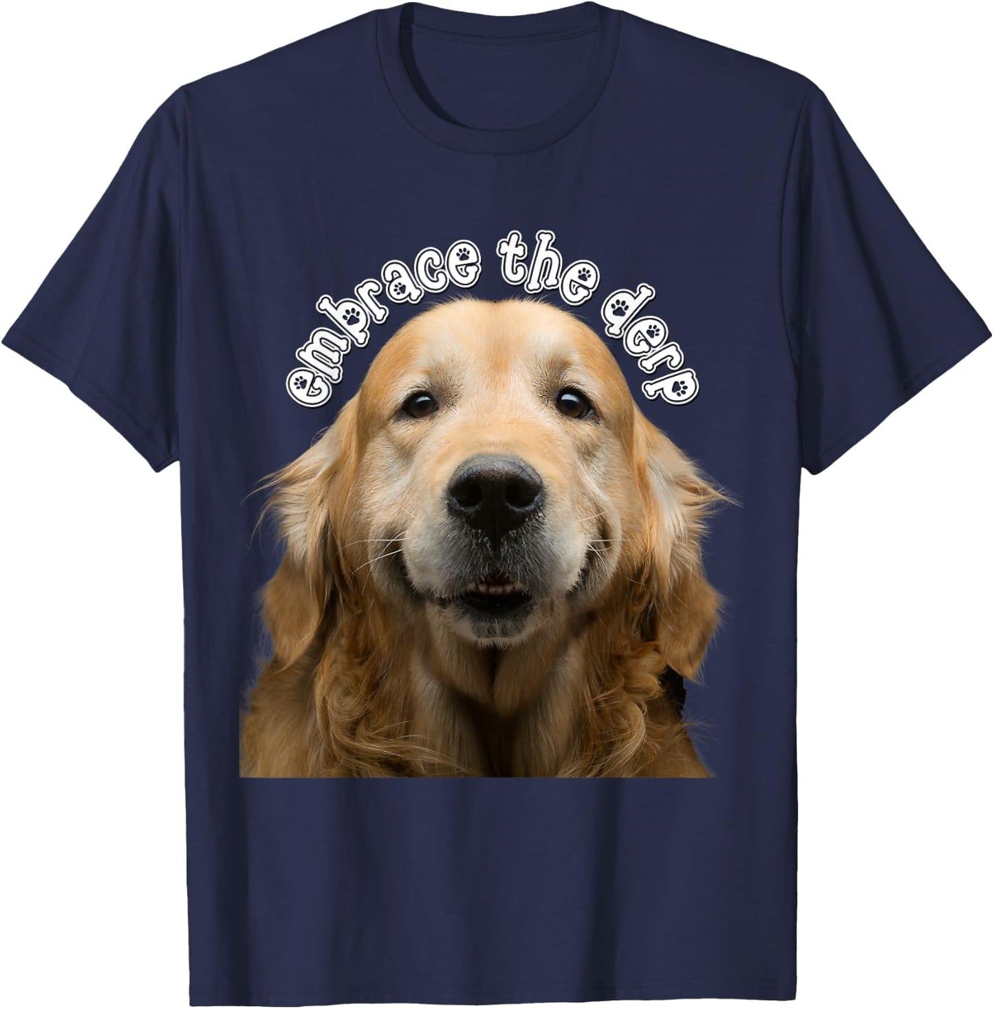Embrace the Derp Derpy Dog Derpy Golden Retriever Funny Pet T-Shirt - T-Shirt | Navy