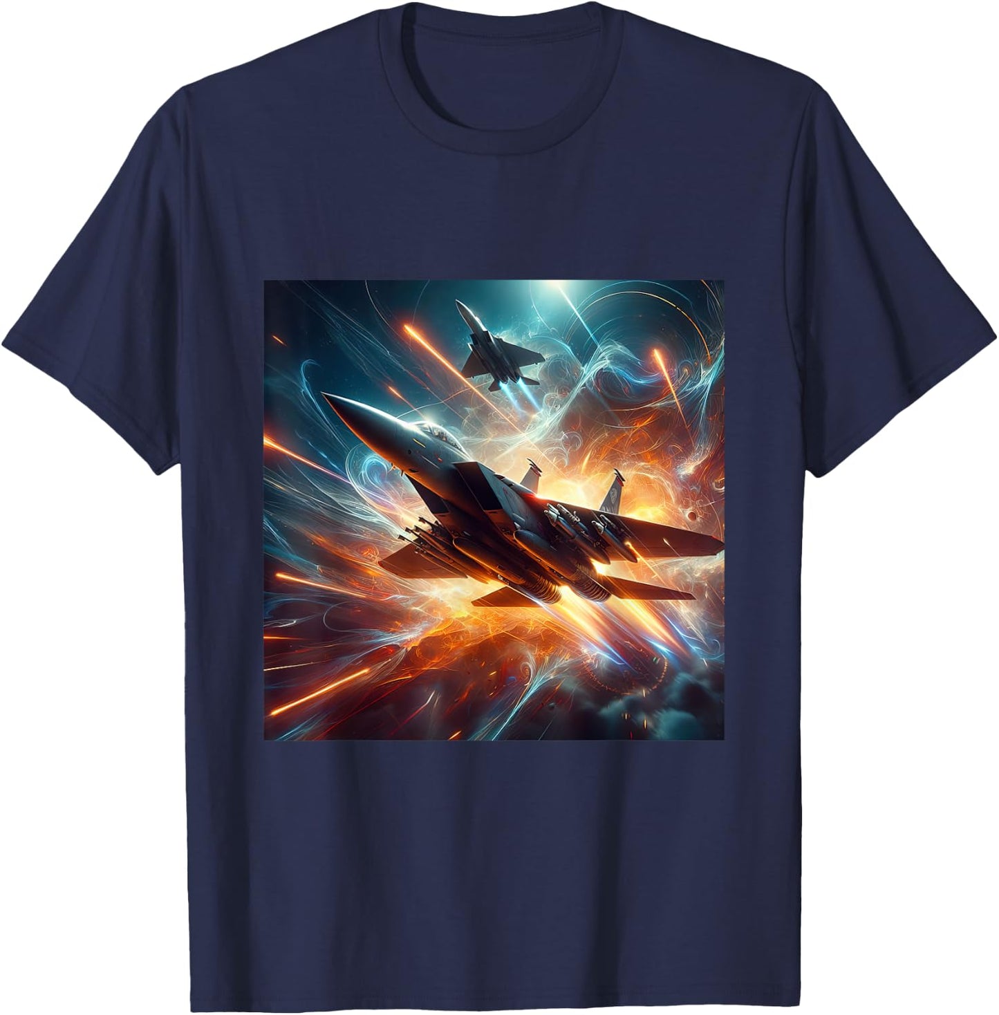 F15 Eagle Fighter Jet Military Aircraft T-Shirt - T-Shirt | Navy