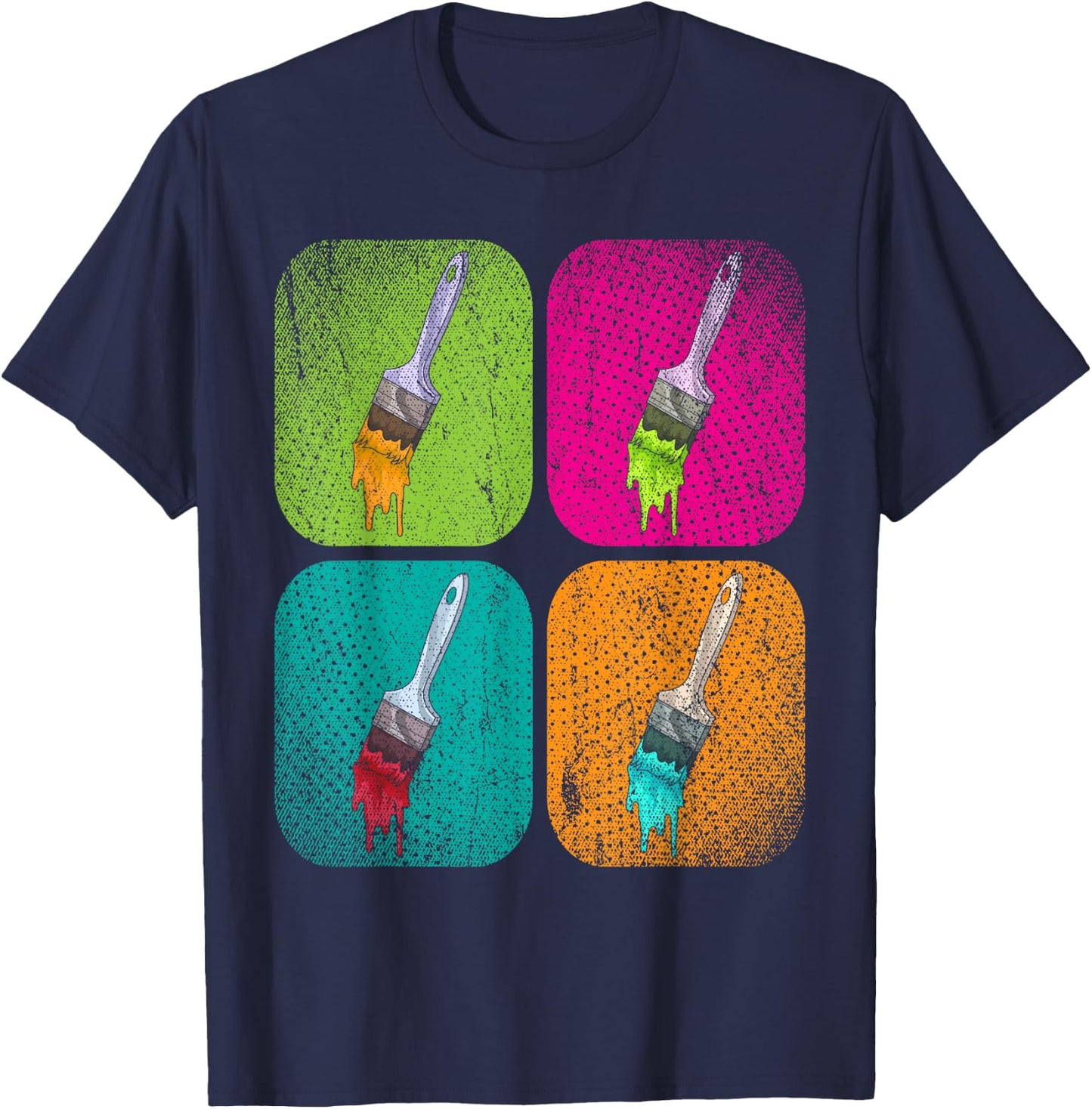 Colorful Paints Art Painting Brush Drawing Pop Art Artist T-Shirt - T-Shirt | Navy