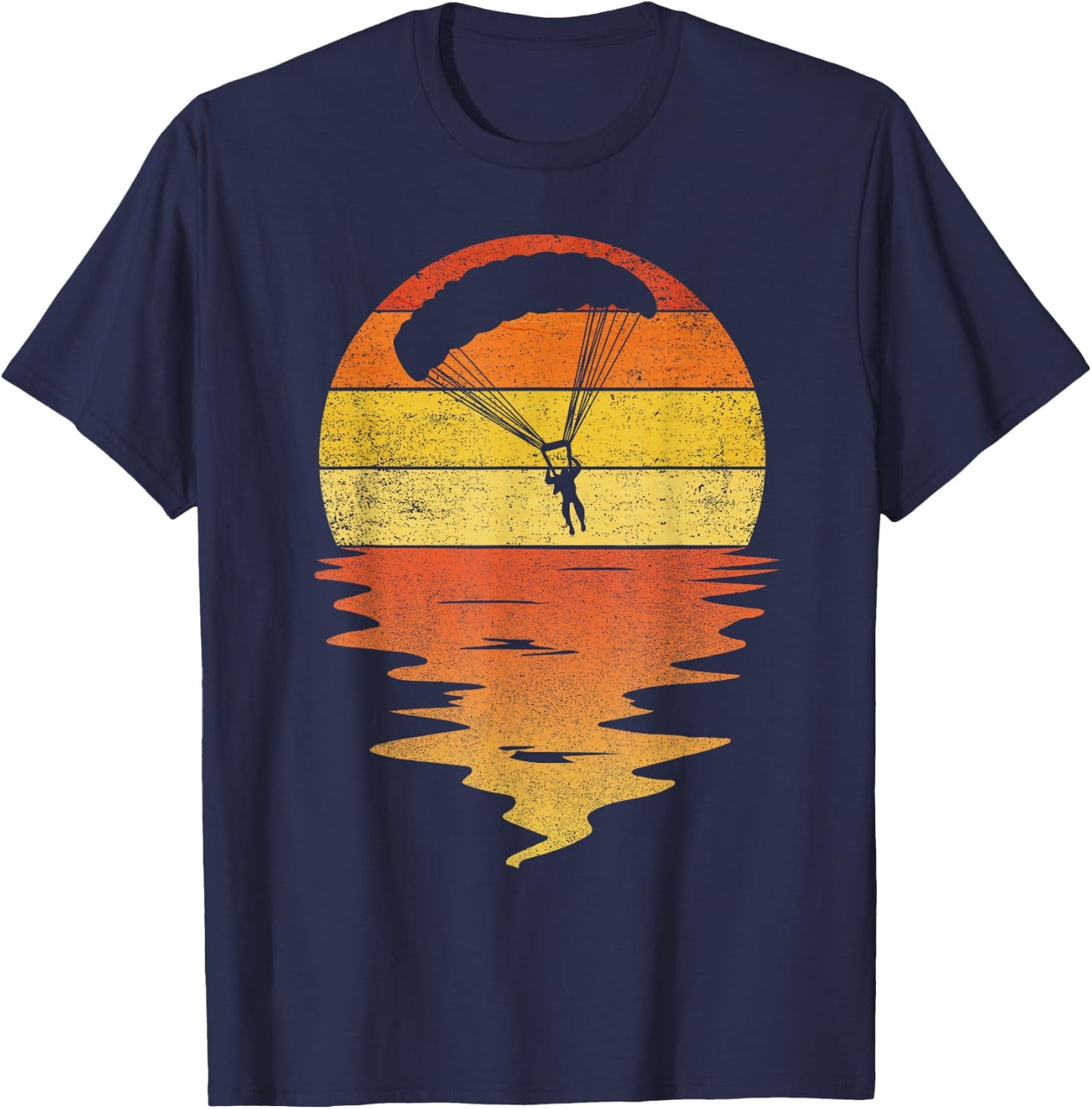 Paragliding shirt retro sunset 70s vintage Paragliding T-Shirt - T-Shirt | Navy
