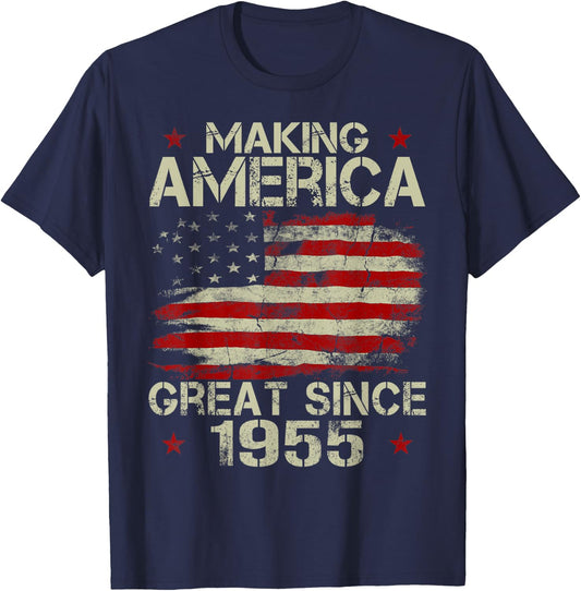 Making America Great Since 1955 Vintage Gifts 65th Birthday T-Shirt - T-Shirt | Navy