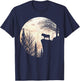 Bulldog Silhouette Dog Scary And Moon Halloween Costume T-Shirt - T-Shirt | Navy