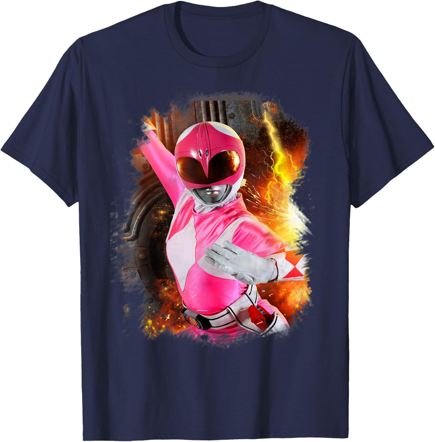 Power Rangers Photo Pink Ranger Close Up T-Shirt - T-Shirt | Navy